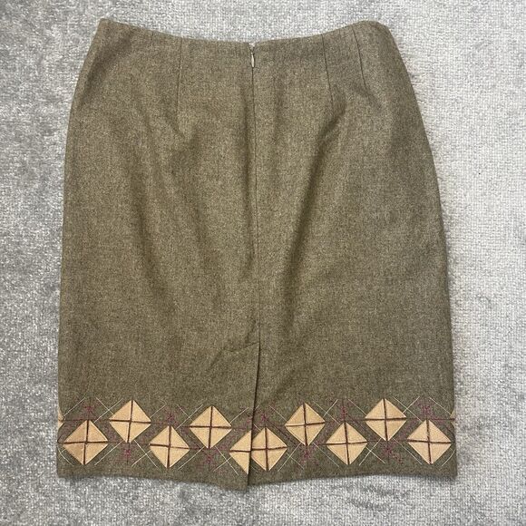 Loft Skirt Womens 8 Brown Wool Blend Lined Slit Business Casual Fall Autumn - Picture 6 of 7